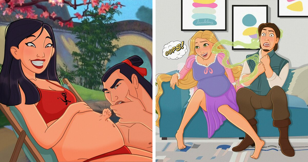 9 Ilustrações De Princesas Da Disney Passando Pela Gravidez